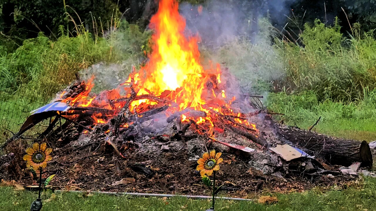 Minnesota Bonfire in the rain