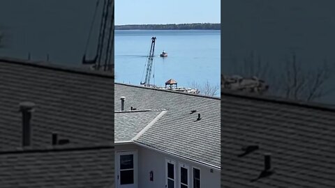 USCG vessel out monitoring the first day of the fishing season on Lake superior.￼