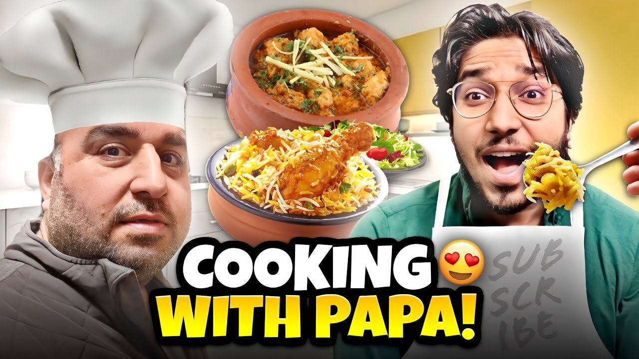 Papa Se Cooking Class Li | Chicken Curry Banana Seekh Li😍