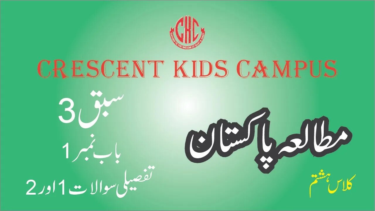 Pak Studies 8th Lecture 3 Chapter 1 Long Questions 1 & 2