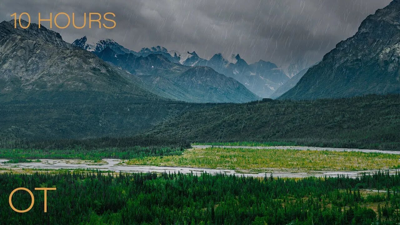 Soothing Rain Sounds For Sleeping| Relaxation| Studying| A RAINY DAY IN ALASKA | Outdoor Ambience