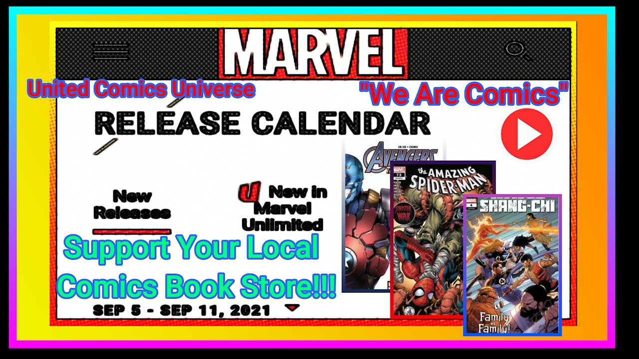 Marvel Comics: Release Calendar Sep 5-Sep 11, 2021 Ft. JoninSho "We Are Comics"