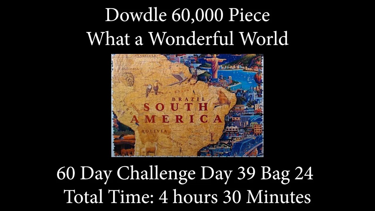 60,000 Piece Challenge What a Wonderful World Jigsaw Puzzle Time Lapse - Day 39 Bag 24!