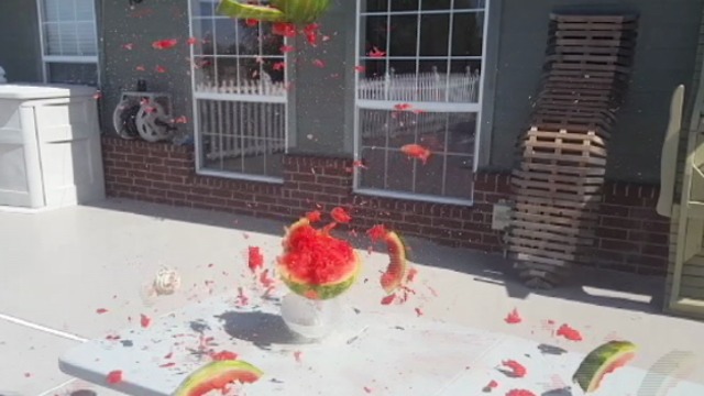 Exploding a watermelon with hundreds of rubber bands