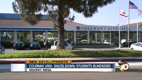 Coleman University shuts down, students blindsided