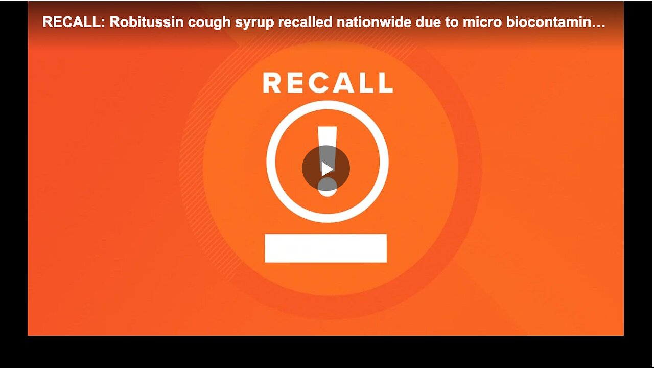 Robitussin cough syrup being recalled across the U.S. due to contamination.