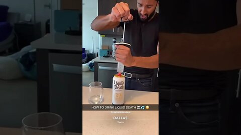 HOW TO DRINK LIQUID DEATH!! ☠️ 💦😳#shorts