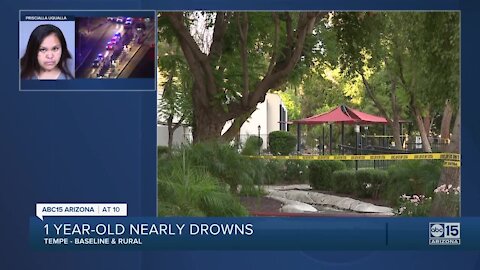 1-year-old hospitalized after near-drowning near Baseline and Rural roads