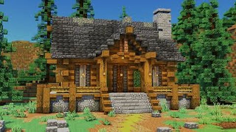 How to Build a Easy Log Cabin _ Minecraft Tutorial