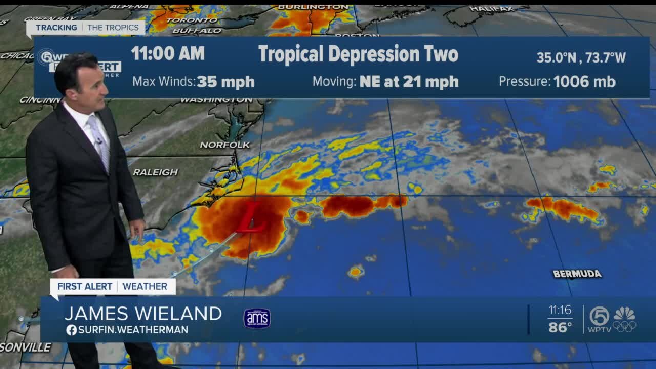 Tropical Depression Two forms off North Carolina coast