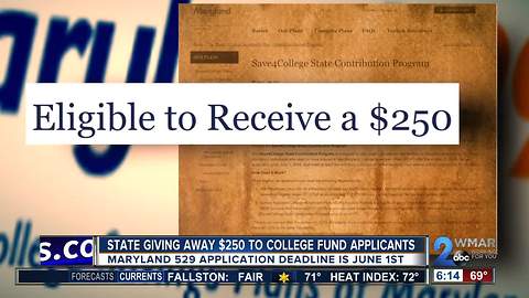 State giving away hundreds of dollars to encourage people to open a college fund