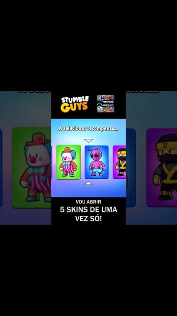 Abri 5 SKINS de GEMAS no STUMBLE GUYS e tirei o LIONEL MESSI! #shorts