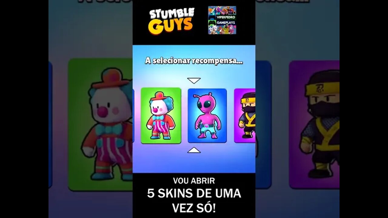 Abri 5 SKINS de GEMAS no STUMBLE GUYS e tirei o LIONEL MESSI! #shorts