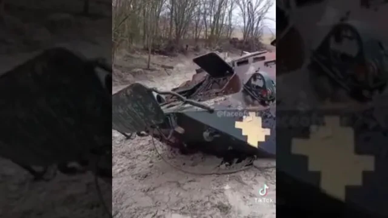 Destroyed Ukrainian BTR-80 APC