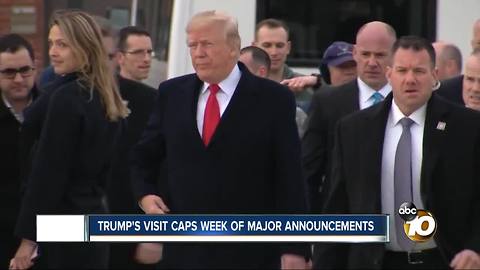 Trump's visit caps week of major announcements