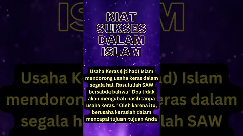 QUOTES ISLAMI:TAHUKAH KAMU KIAT SUKSES DALAM ISLAM??#shorts #shortsfeed #shortsquotes