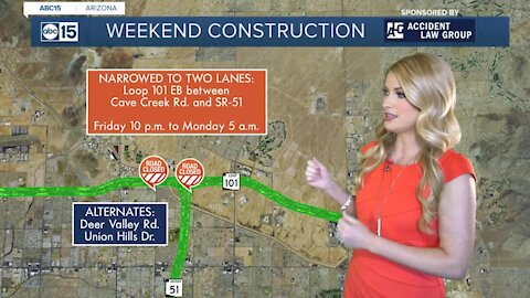 Weekend traffic closures around the Valley