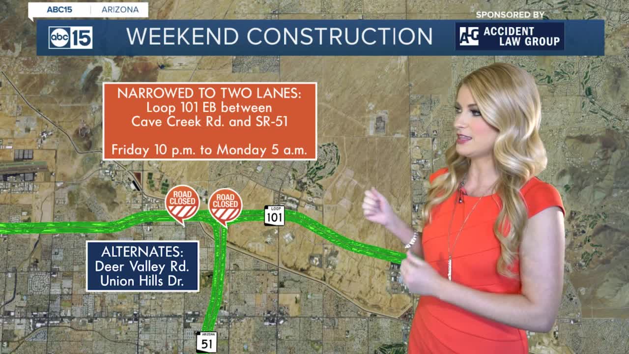 Weekend traffic closures around the Valley