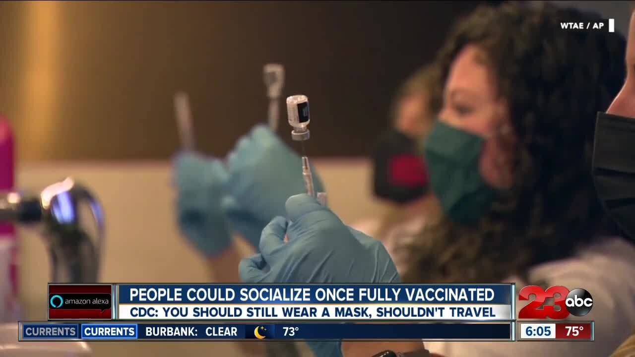 People could socialize once fully vaccinated