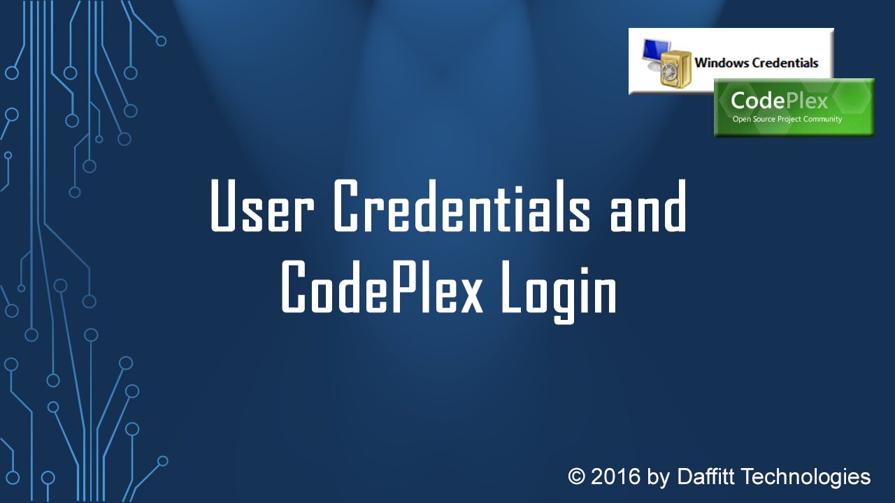 User Credentials and CodePlex Login