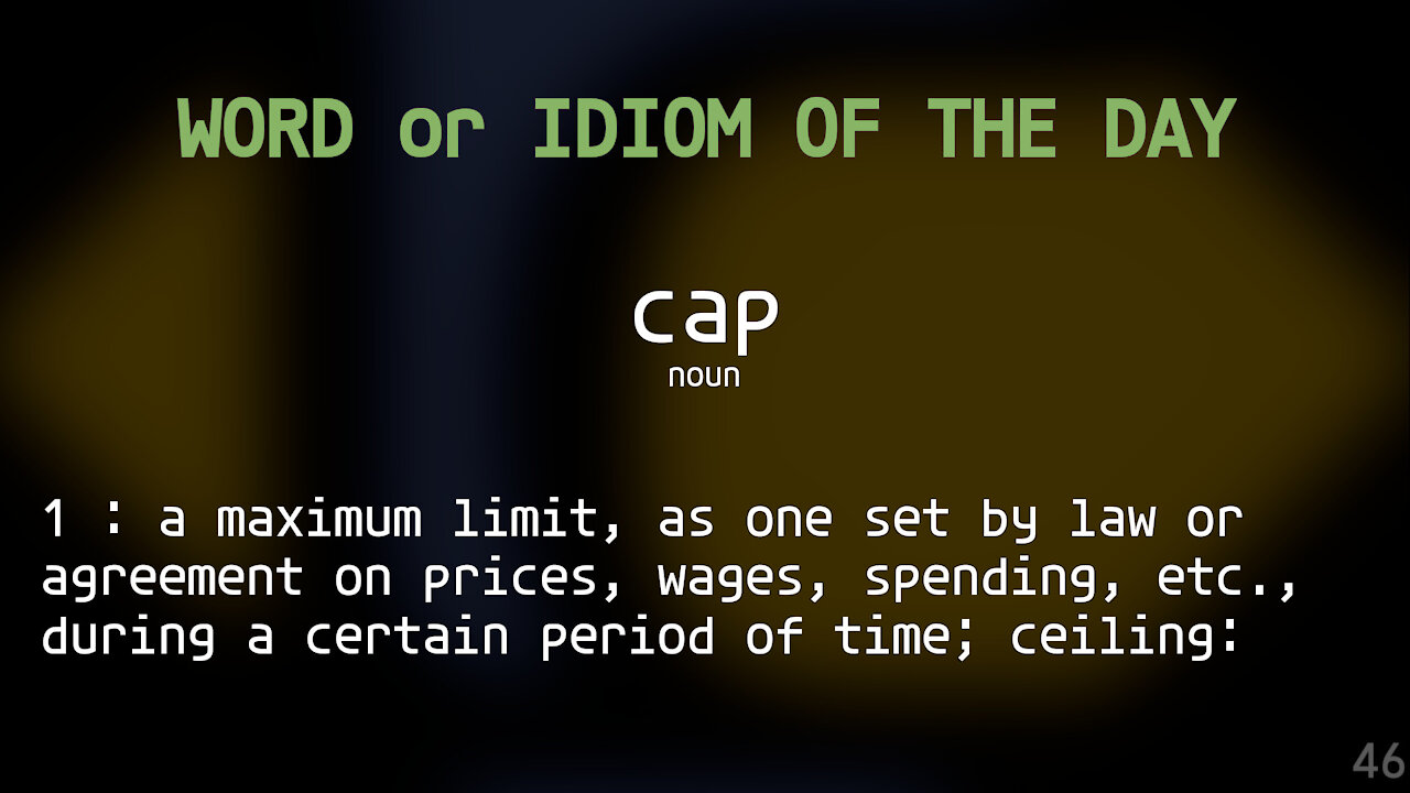 Word Of The Day #046 - Cap