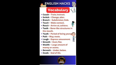 Daily use Important vocabulary words for exam 2024 23 #studyhacks123 #vocabulary #english #shorts