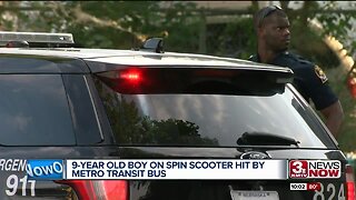 9-year-old boy on Spin scooter critically injured after being hit by bus