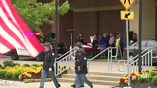 Drive-through visitation held for fallen OPPD officer