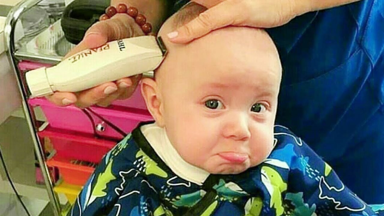 TRY NOT TO LAUGH - Babies haircut laughing or crying Belly baby!!