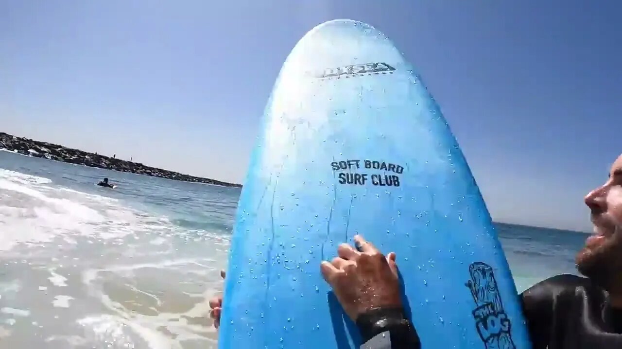 Surfing and Skimboarding WEDGE on massive HIGH TIDE