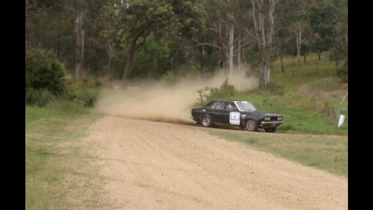 Winning Datsun Stanza rally car