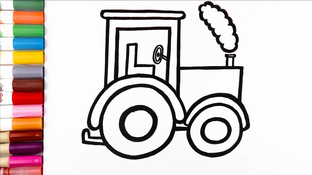 Drawing and Coloring aTractor for Kids & Toddlers | Ariu Land