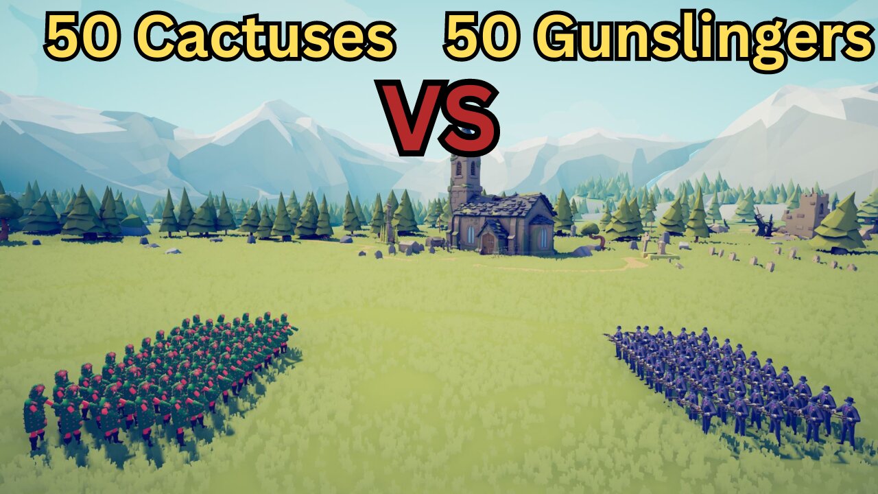 50 Cactuses Versus 50 Gunslingers || Totally Accurate Battle Simulator