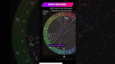 Mercury Square Uranus July 23rd. 💫 #astrology #mercury #uranus