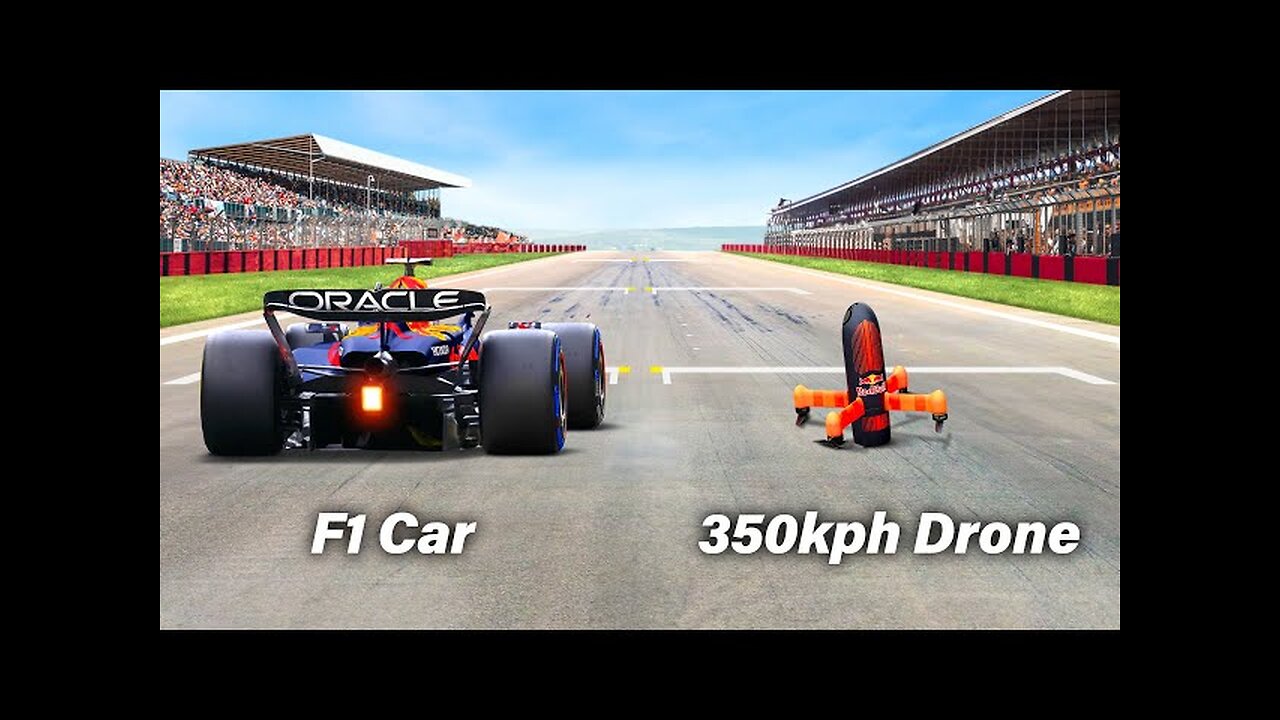 World's Fastest Camera Drone Vs F1 Car (ft. Max Verstappen)