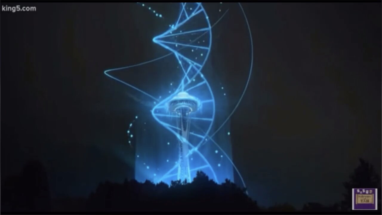 Vaccine syringe and DNA ManIpulated was shown off by Satanist globalists on New Year’s Eve 2021