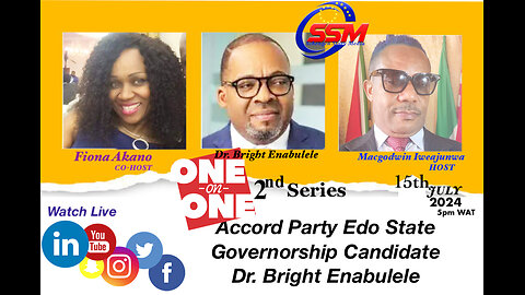 SSM - ONE ON ONE with Dr. Bright Enabulele 2ND SERIES