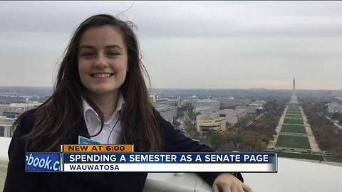 Wauwatosa East student interns as Senate Page in Washington