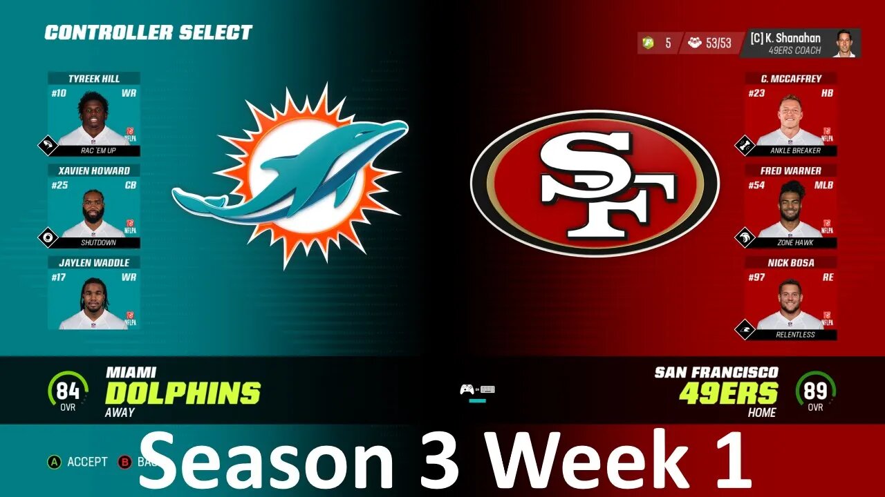 Madden Nfl 23 Dolphins Vs 49ers Simulation Franchise S3 W1
