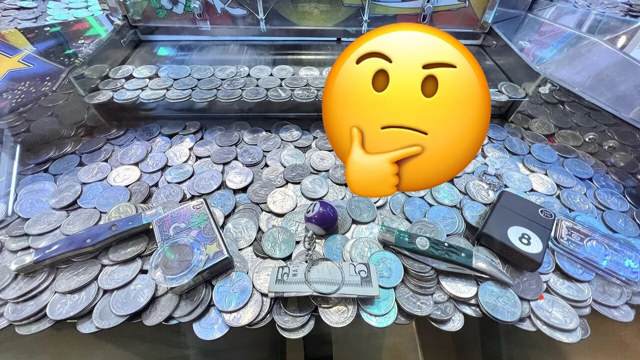Playing for this, But Won That!?? Coin Pusher at the Truck Stop REAL MONEY!!