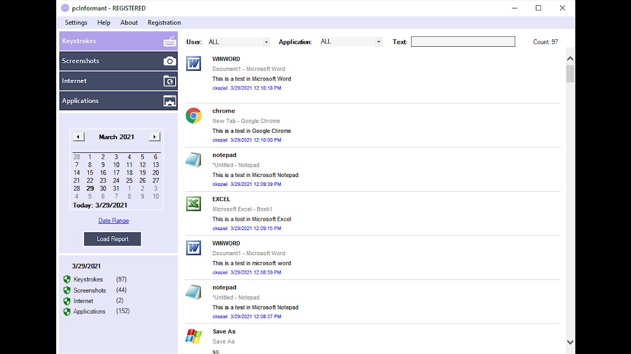 pcInformant - Computer Monitoring Software