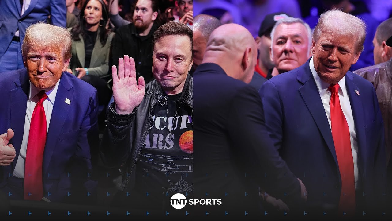 🇺🇸 President-elect Donald Trump arrives at Madison Square Garden alongside Elon Musk #UFC309 😮💨