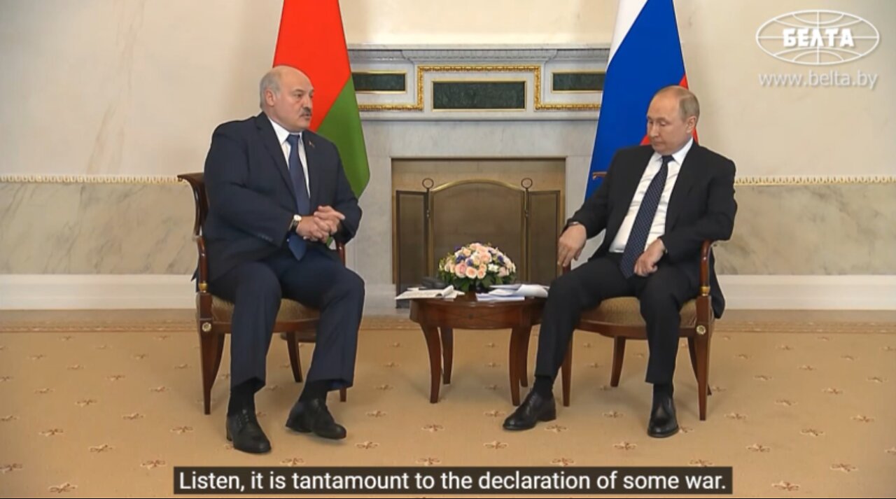 Lukashenko told Putin that Lithuania's isolation of Kaliningrad was in fact a declaration of war