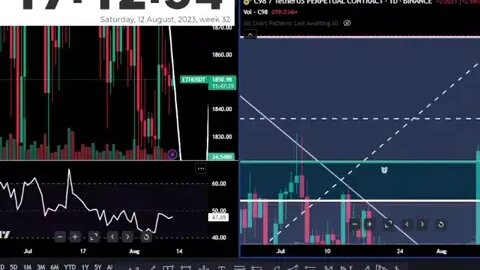 Trading Error Live Stream 12-2nd part August 2023- Live Crypto Chart Setup-Money Making Chart Setup