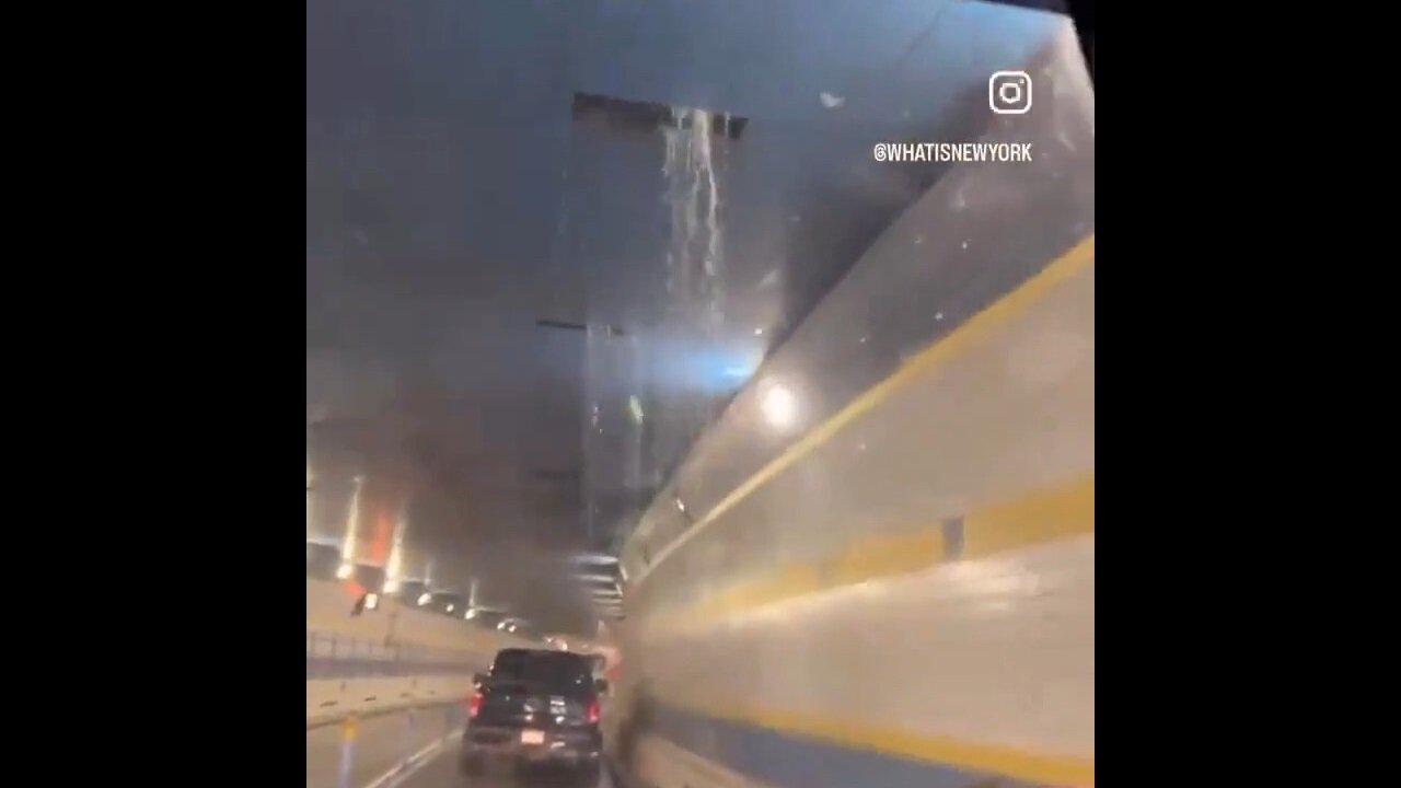 A Drilling Contractor Punches A Hole In The Midtown Tunnel In Queens Causing Water To Pour In