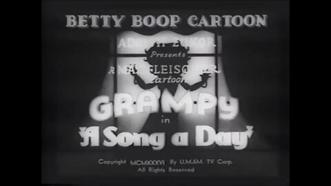 "A Song a Day" (1936 Original Black & White Cartoon)