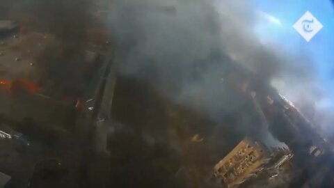 **WARNING** UKRAINE DRONE FOOTAGE SHOWS DESTRUCTION
