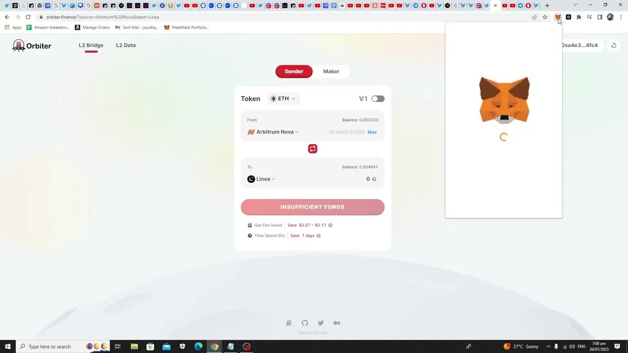 One Transaction For 3 Airdrops - Orbiter, Linea, Zksync Era. Cost = 0.24$.