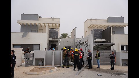 Surveillance camera footage shows the rocket impact in Beersheba earlier.