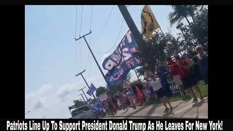 Patriots Line Up To Support President Donald Trump As He Leaves For New York!